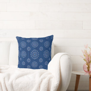 Coussin Elégant bleu Sunmica Texture avec motif floral