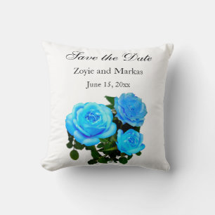 Coussin Elégant bleu turquoise rose bleu floral bleu fleur