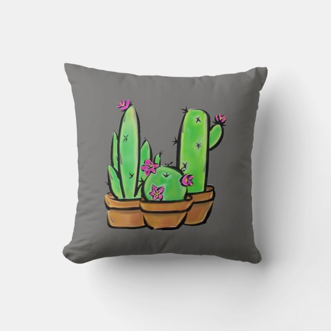 Coussin Elégant cactus cactus succulents (Recto)