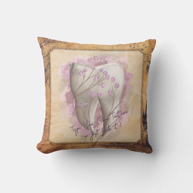Coussin Élégant cadeau dentaire Vintage à l'ancienne (Recto)