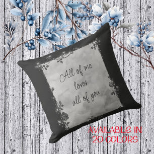 Coussin Élégant cadre noir à étincelles Valentine