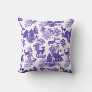 Coussin Elégant cerf de Toile Bleue Périwinkle en Bois