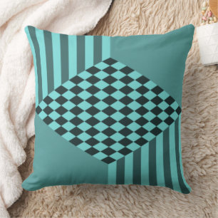 Coussin Élégant Chaussures Turquoise Diamond Checkers