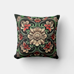 Coussin Élégant Chic Design Floral Luxe Coloré