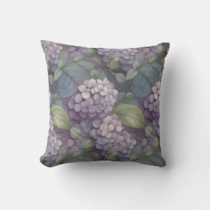 Coussin Elégant chic pourpre pourpre chic aquarelle fleuri