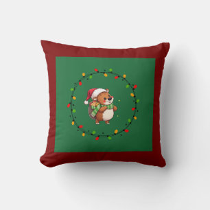 Coussin Élégant classique traditionnel simple rouge vert