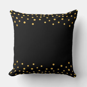Coussin Elégant Confetti Or sur Noir
