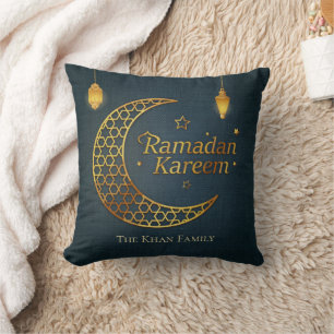 Coussin Élégant croissant géométrique doré bleu marine Ram