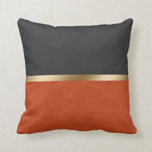 Coussin Élégant cuir rouge noir