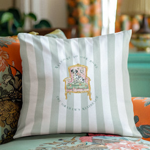 Coussin Élégant dalmate   Accueil personnalisé du monogram