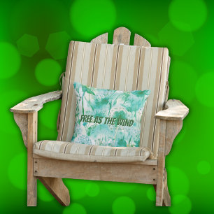 Coussin Élégant Dandelion Monogramme vert et blanc  