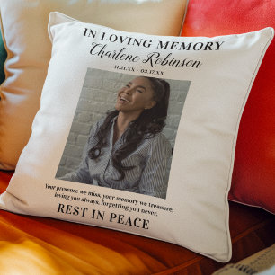 Coussin Élégant En Mémoire Amoureuse   Mémorial photo