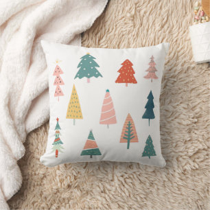 Coussin Élégant et tendance arbres de Noël verts