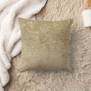 Coussin Elégant faux or parties scintillant en ivoire moti