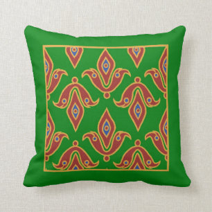 Coussin élégant, Fleur-De-Lys, rouge foncé, ble