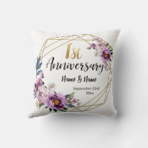 Élégant floral doré 1re année d'anniversaire