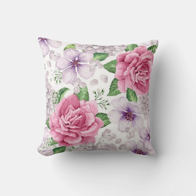 Coussin Élégant Floral Moderne (Recto)