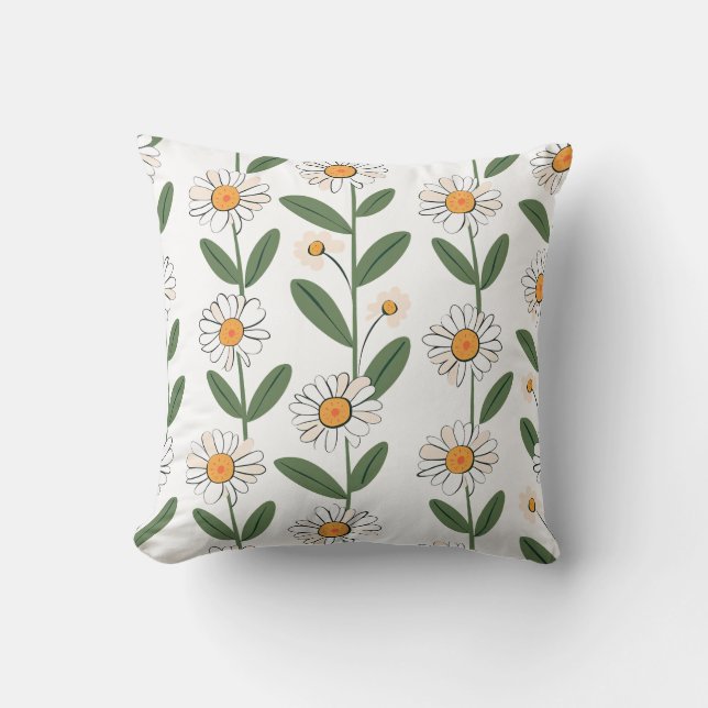 Coussin Elegant Floral Print Decorative Pillow (Recto)