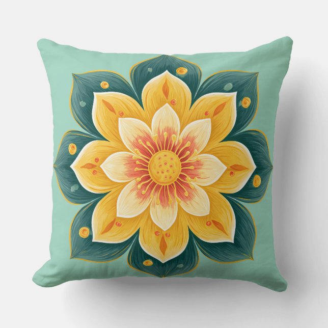 Coussin Elegant Floral Print Decorative Pillow (Recto)