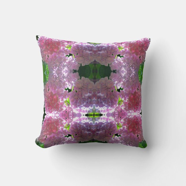 Coussin Elégant flores rose douce hydrangée rose rose (Recto)