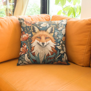 Coussin Elégant Fox William Morris Inspiré Floral