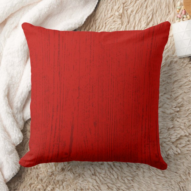 Coussin Élégant grain de bois rouge (Couverture)