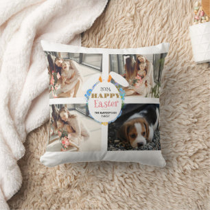 Coussin Elégant heureux OEufs de Pâques Famille Quatre pho