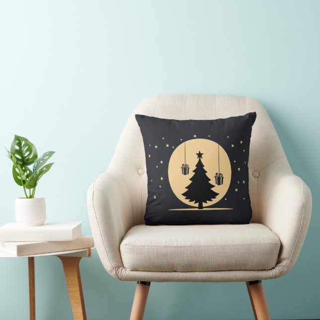 Coussin Élégant hiver Wonderland Noël décoratif (Chaise)