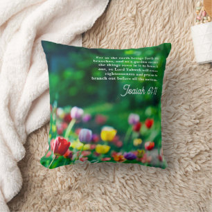 Coussin Elégant Jardin Tulip Écriture Verse double face