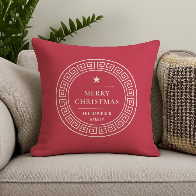Coussin Elégant Joyeux Noël Personnalisable Nom Keepsaké (Créateur téléchargé)