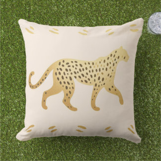 Coussin Elegant Jungle Pink and Gold Leopard 