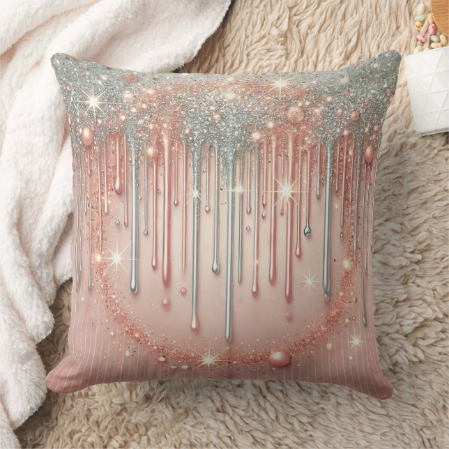 Coussin Élégant lecteur de Parties scintillant rose et arg (Couverture)