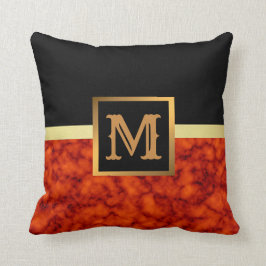 Coussin Élégant Marbre moderne Noir Or