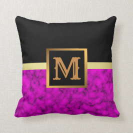 Coussin Élégant Marbre moderne Noir Or
