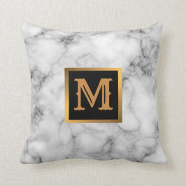 Coussin Élégant Marbre moderne Noir Or