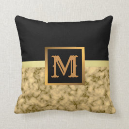 Coussin Élégant Marbre moderne Noir Or