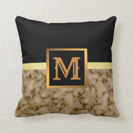 Coussin Élégant Marbre moderne Noir Or