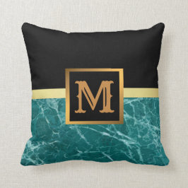 Coussin Élégant Marbre moderne Noir Or