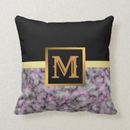 Coussin Élégant Marbre moderne Noir Or