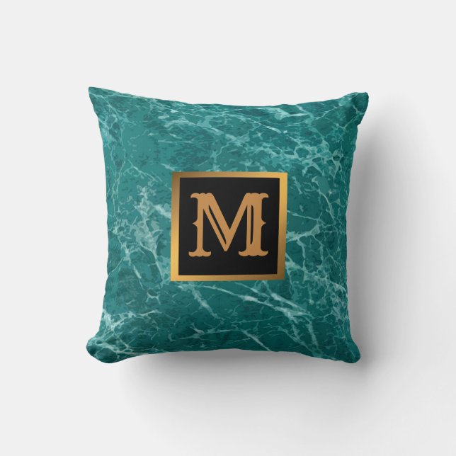 Coussin Élégant Marbre moderne Noir Or (Recto)