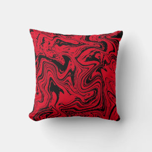 Coussin Elégant marbre noir rouge