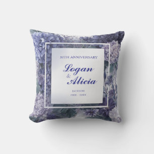Coussin Élégant Mariage de cadre floral violet