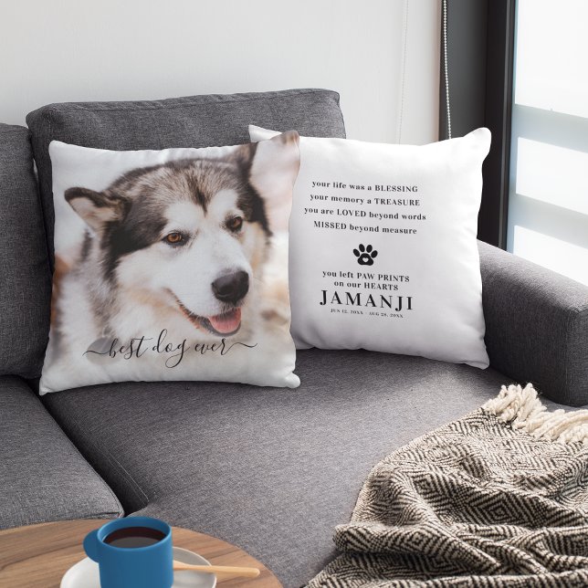 Coussin Elégant Meilleur Chien Jamais Photo & Citation Pet (Créateur téléchargé)