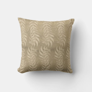 Coussin Elégant Métallurgique Brown Motif feuille - Nature