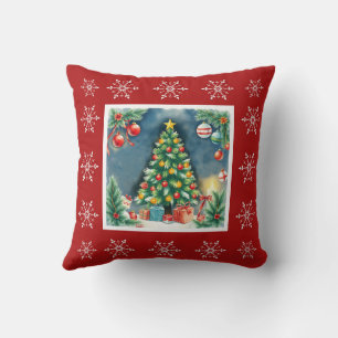 Coussin Élégant mignon élégant Arbre de Noël d'hiver moder
