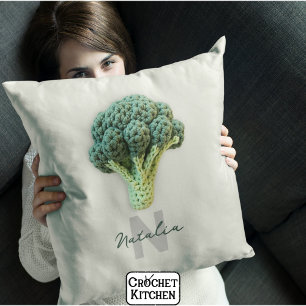 Coussin Élégant minimaliste Crochet Broccoli Nom