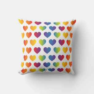Coussin Élégant minimaliste Rainbow Heart Design