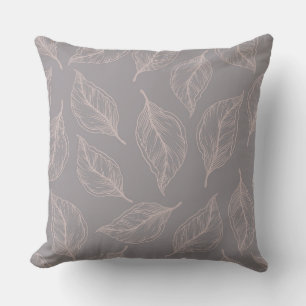 Coussin Élégant Mocha Feuille/Crème Accorn Reversibe Couss