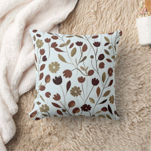 Coussin Élégant modèle floral neutre dans les tons Brown