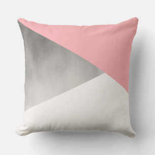 Coussin élégant moderne faux argent rose pâle